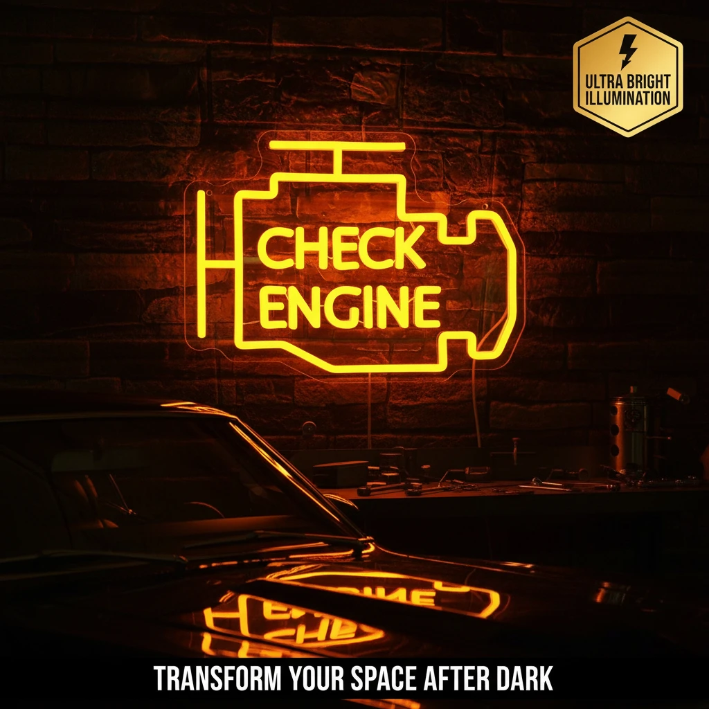 تحقق من ضوء LED النيون للمحرك  - مراجعة Auto Repair Shop Open وسعره