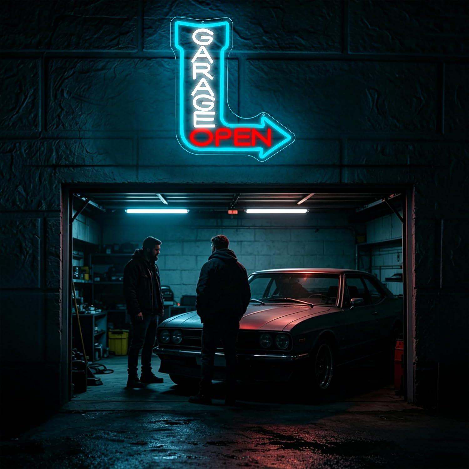 لافتة نيون بتصميم سهم مفتوح لل - مراجعة Auto Repair Shop Open وسعره